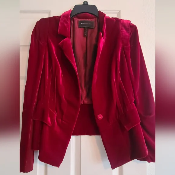 Bcbg Maxazria red velvet blazer - Picture 1 of 4